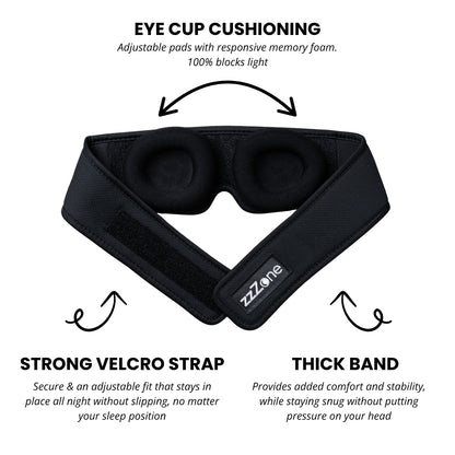 3D Black Sleep Eye Mask for Total Blackout